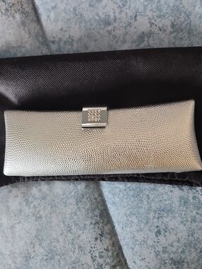 Silver Textured Evening Clutch